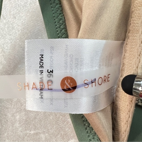 SHADE & SHORE Swimsuit Lace-Up Hight Waist 2 Piece Bikini Sage Green Size M/36C - Picture 2 of 16